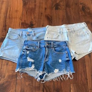 Old Navy jean shorts bundle, mid rise, size 0